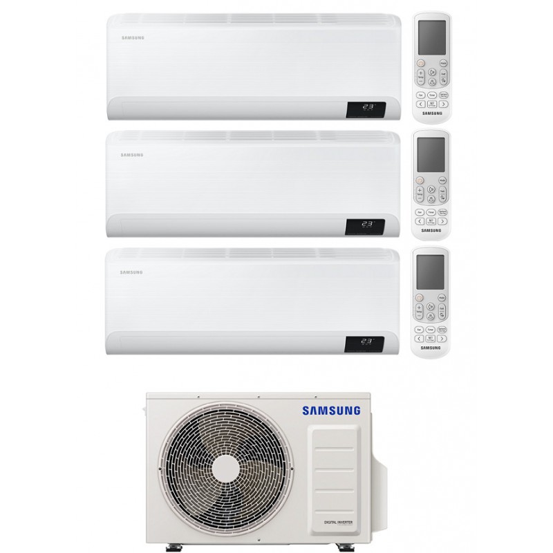 Samsung Condizionatore Trial Split Inverter 3 Unità WiFi 7000-7000-12000 BTU A+++